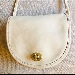 Vintage Coach Small Cream Crossbody NYC
